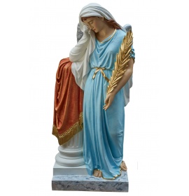 Anioł przy kolumnie - Figura sakralna - 109 cm - R75