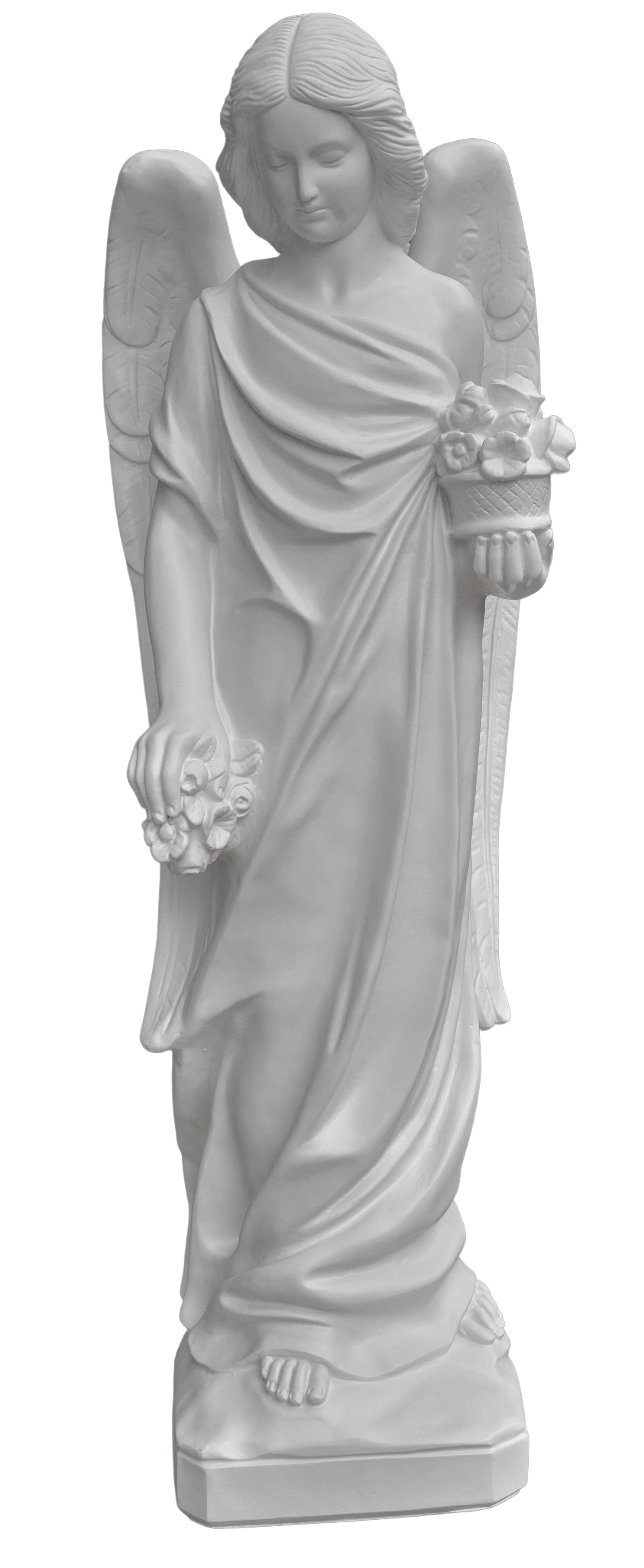 Anioł z kwiatami - Figura sakralna - 103 cm - R254