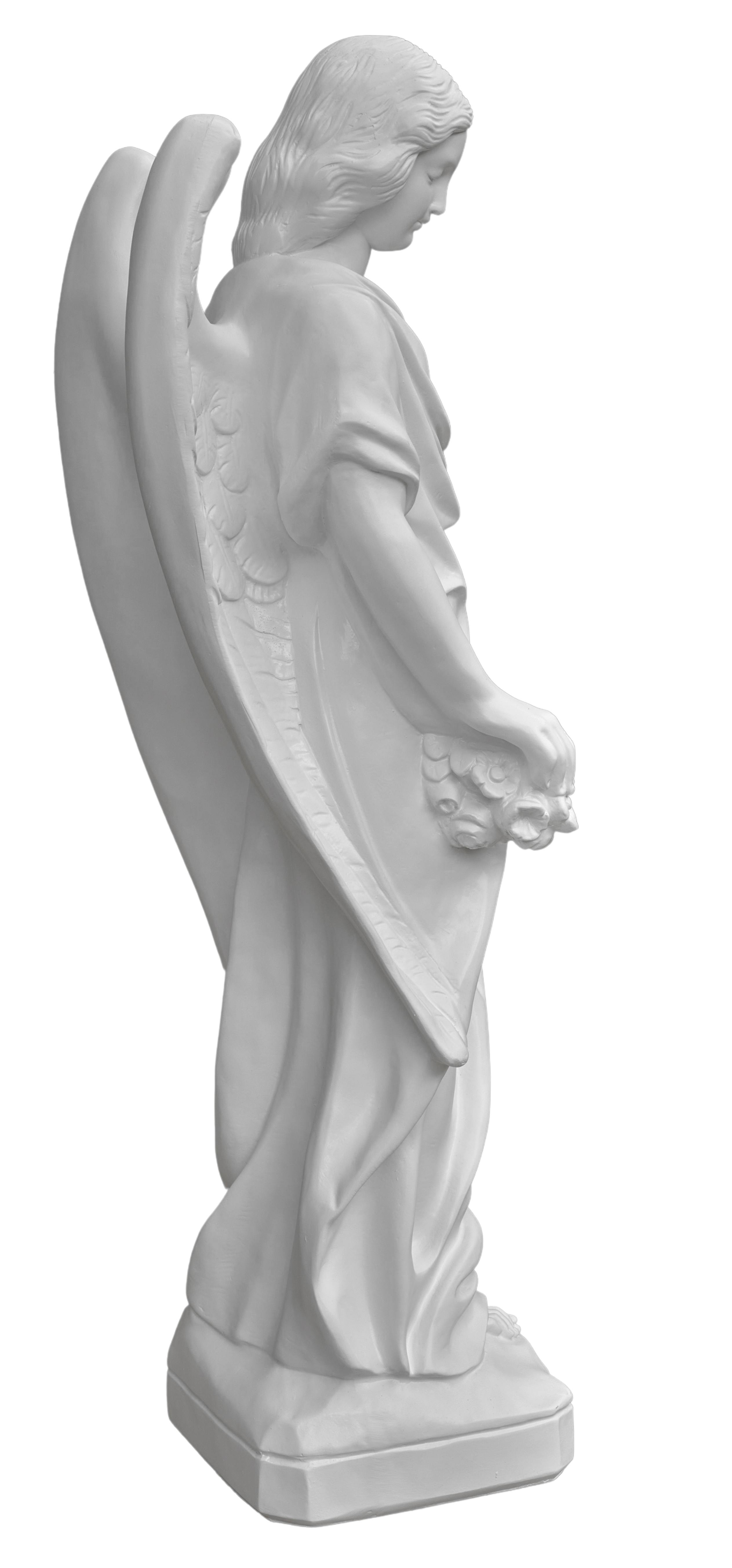 Anioł z kwiatami - Figura sakralna - 103 cm - R254