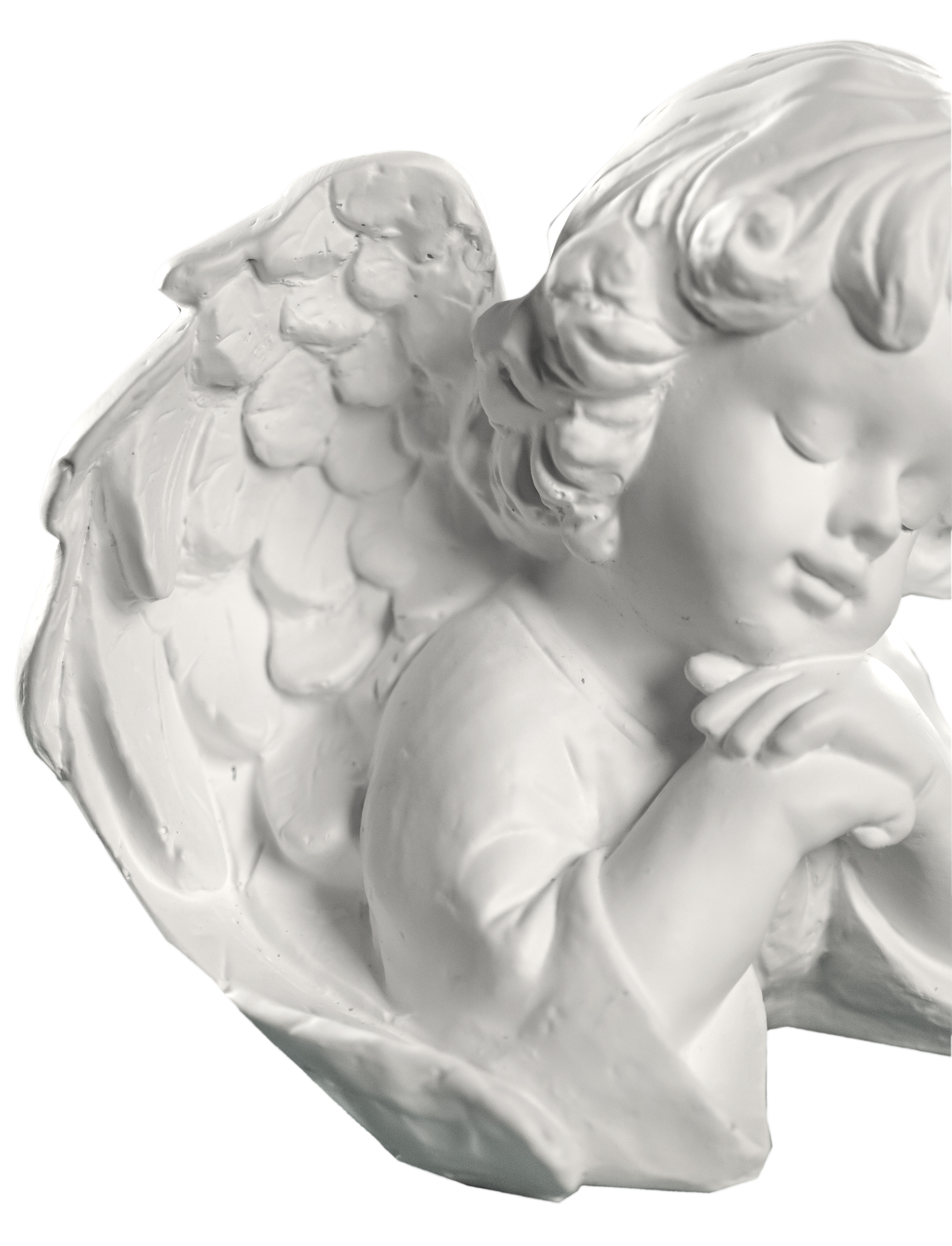 Aniołek w zadumie - Rzeźba sakralna - 20 cm - R18