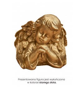 Aniołek w zadumie - Rzeźba sakralna - 20 cm - R18