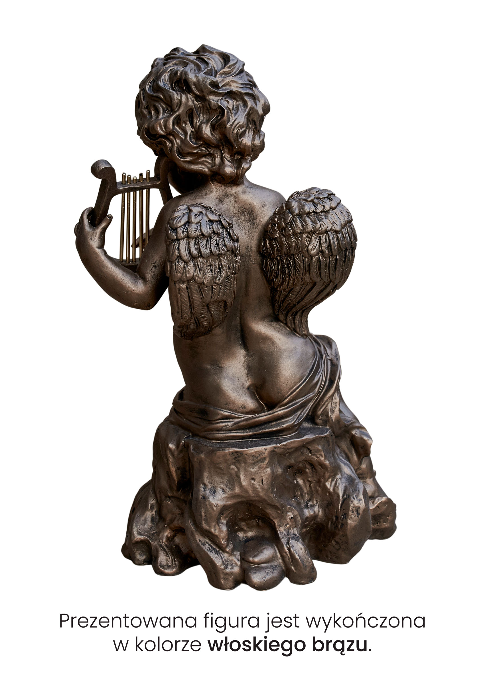 Aniołek z harfą - Figura Nagrobna - 42 cm - R 17