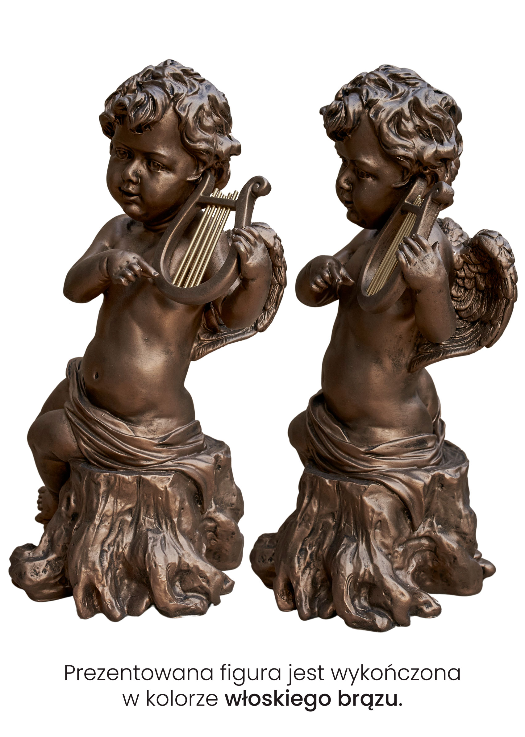 Aniołek z harfą - Figura Nagrobna - 42 cm - R 17