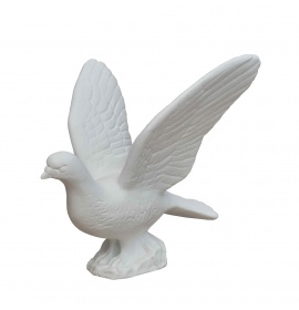 Gołąb z uniesionymi skrzydłami - 17 cm - Figura nagrobna - R401