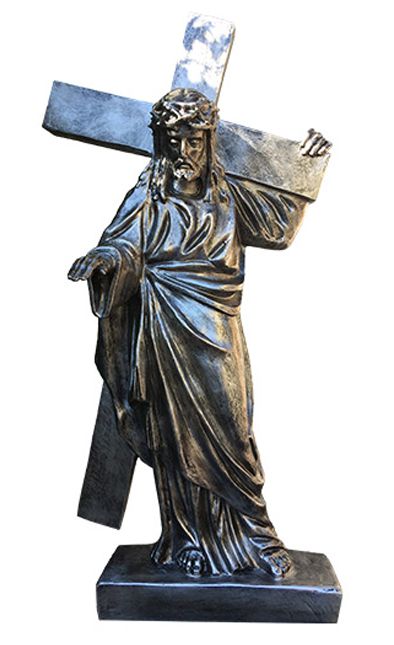 Jezus z krzyżem - Figura nagrobkowa - 117 cm - R 155