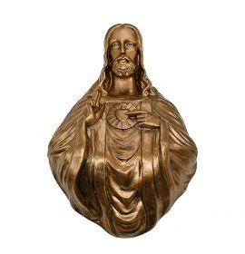 Serce Jezusa - Płaskorzeźba nagrobna - 40 cm - P03